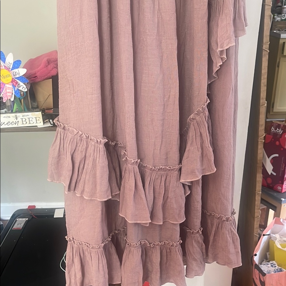 Joyfolie Pink Flutter Sleeve Tiered Sundress - Picture 3 of 3